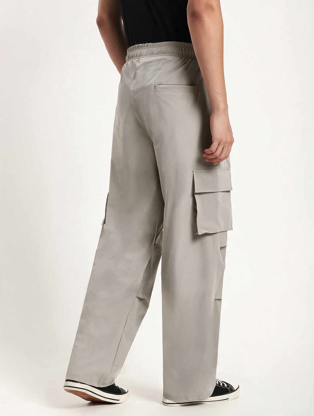 Plus Size Cargo Pants for Men (Ecru)