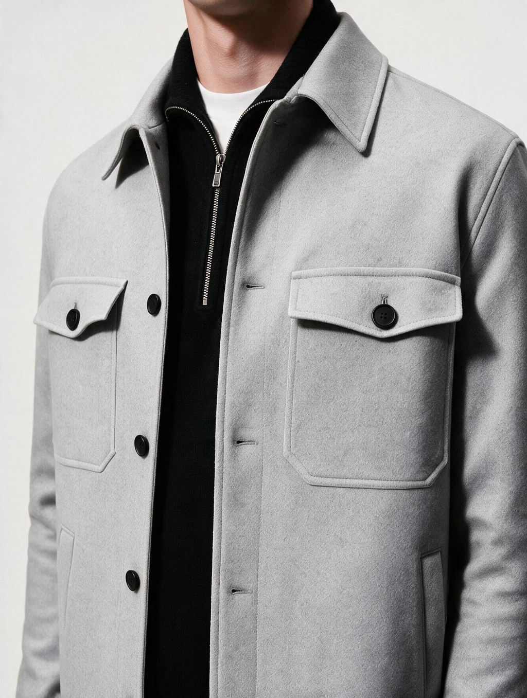 Grey Tweed Cargo Jacket