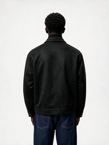 Suede Snap Jacket (Black)
