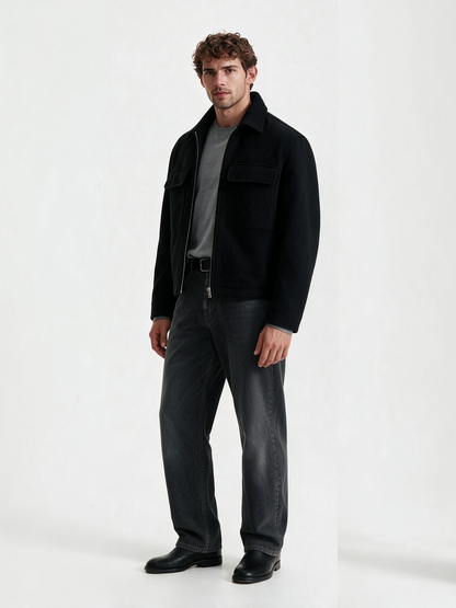 Cargo Tweed Jacket (Black)