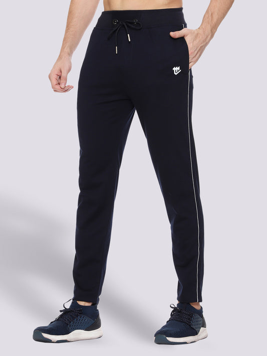 Navy Blue Cotton Track Pant For Men