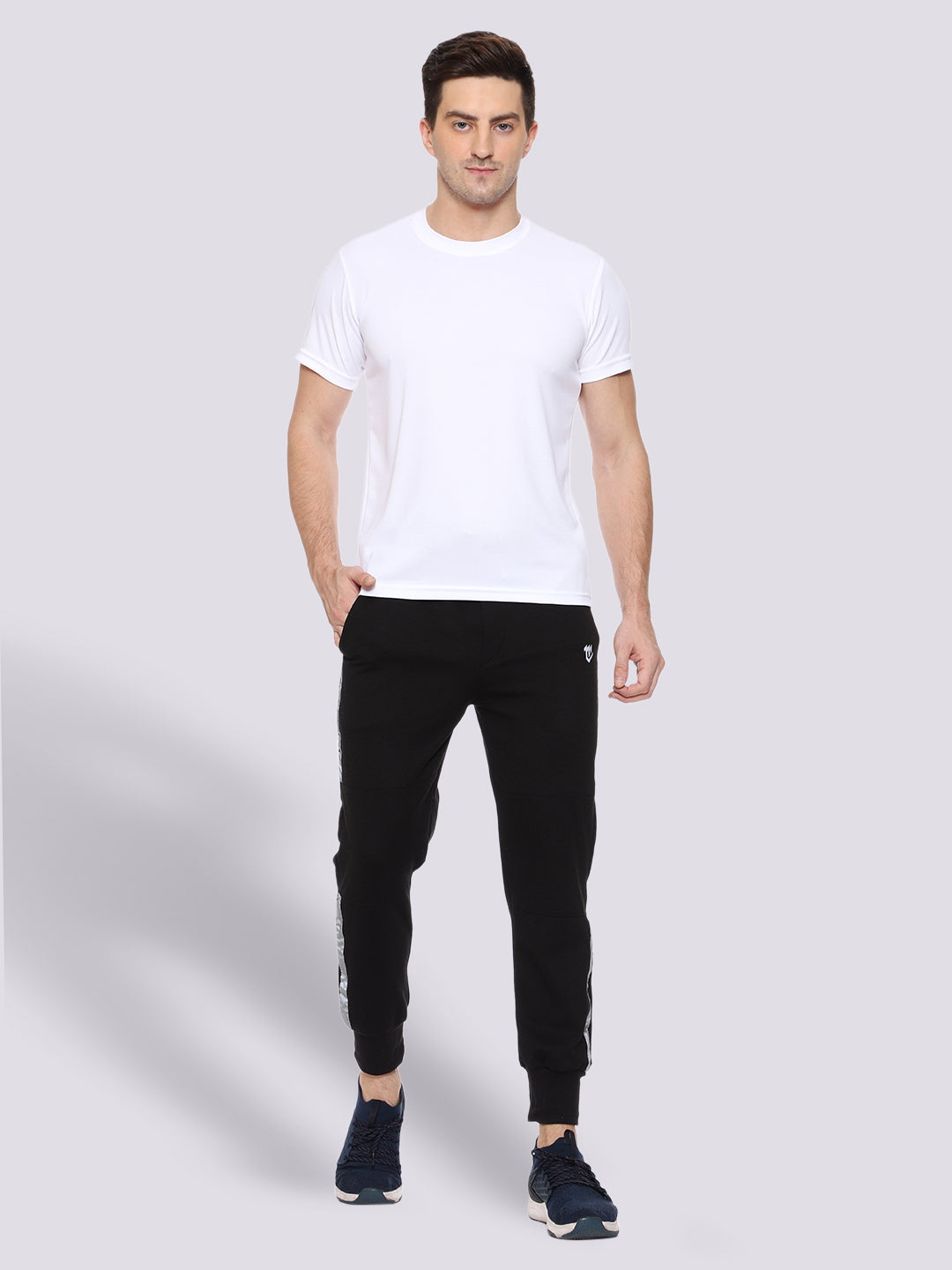 Reflective Cotton Track Pant For Men (Black)
