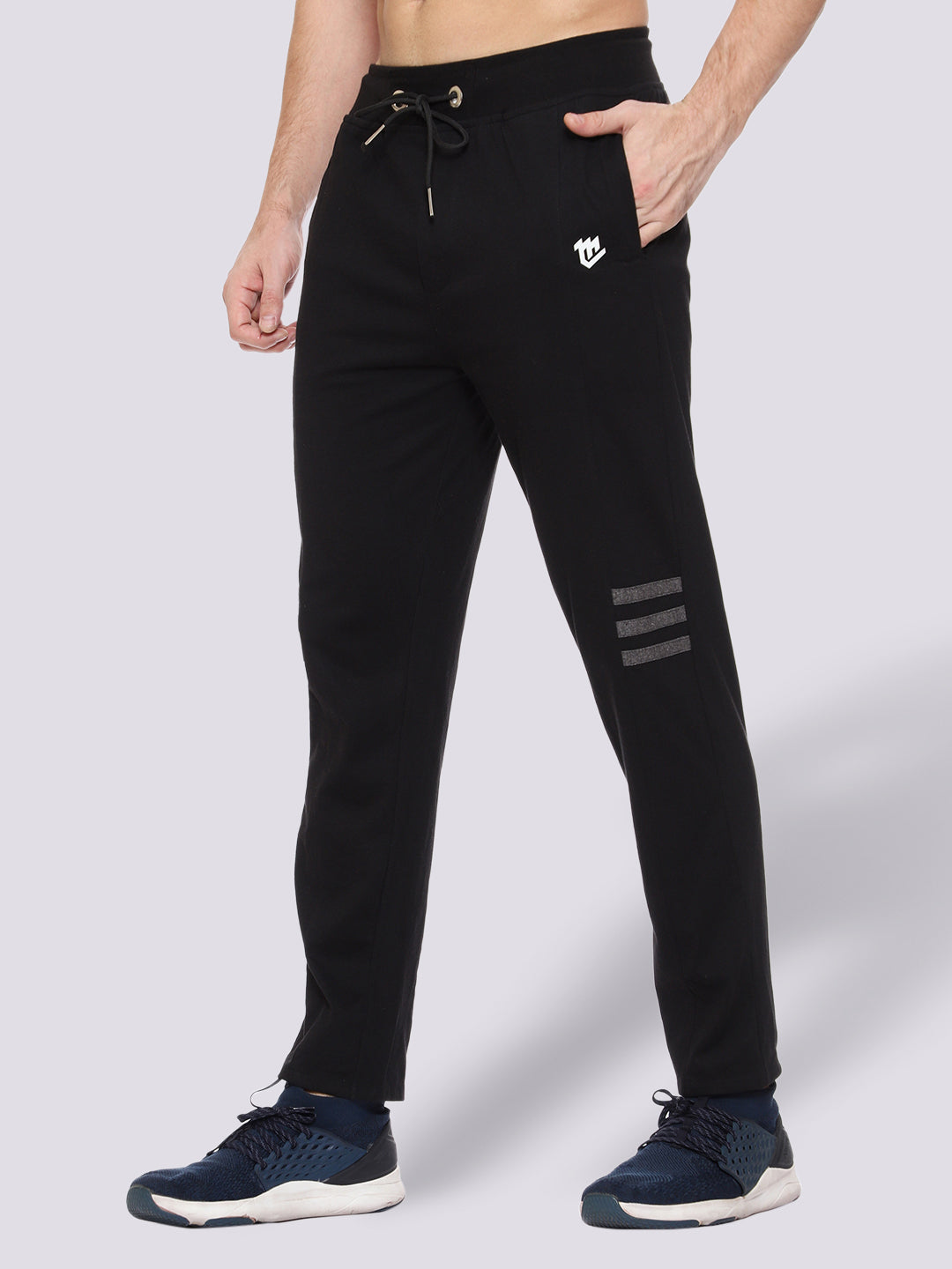 Black Cotton Track Pant For Men