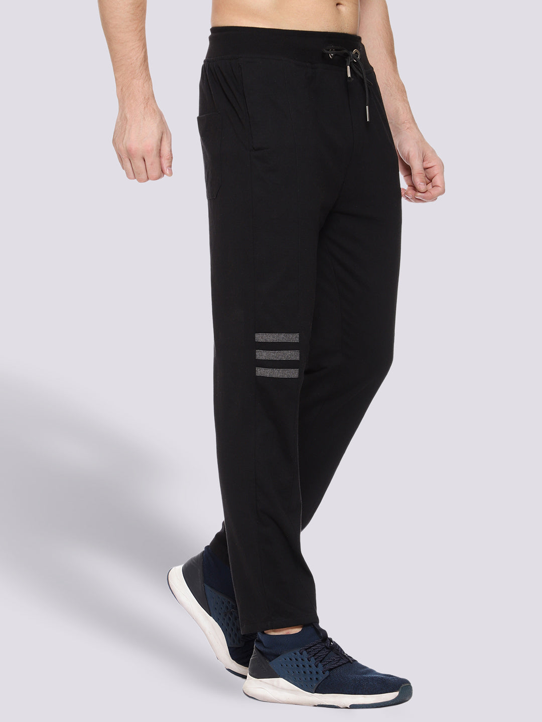 Black Cotton Track Pant For Men