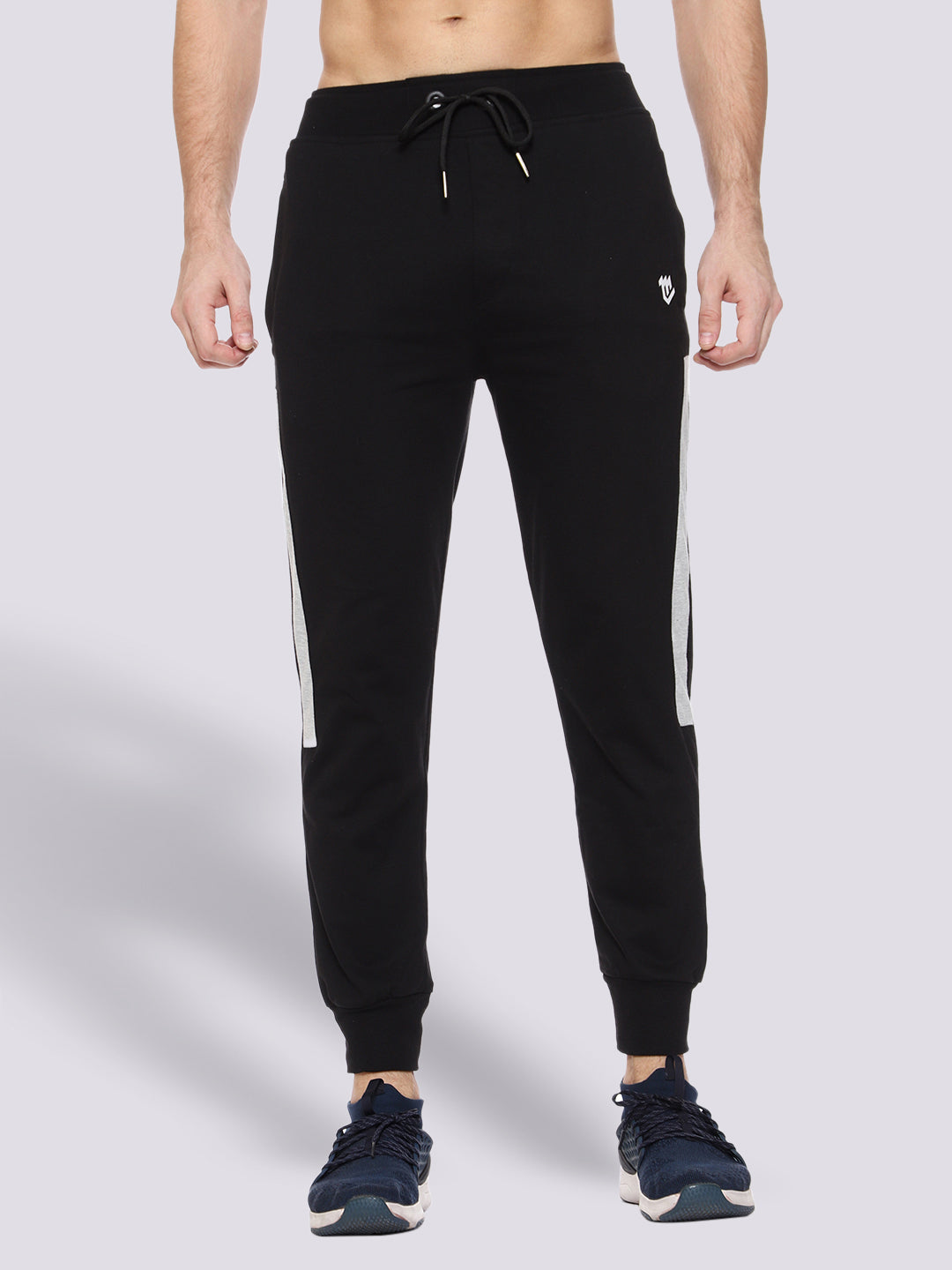 Black Close Bottom Cotton Track Pant for Men