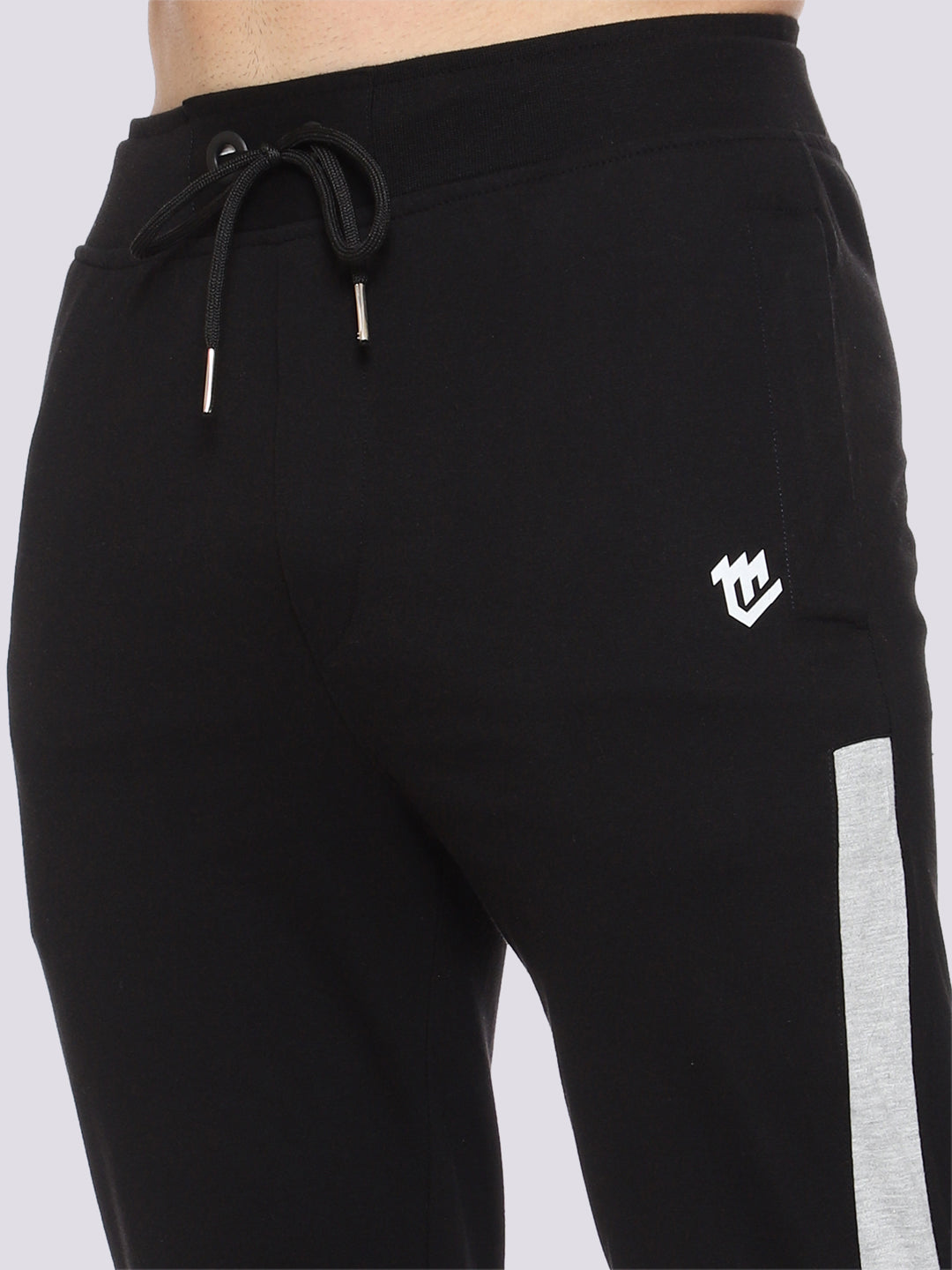 Black Close Bottom Cotton Track Pant for Men
