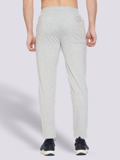 Grey Front Stripe Cotton Track Pant for Men