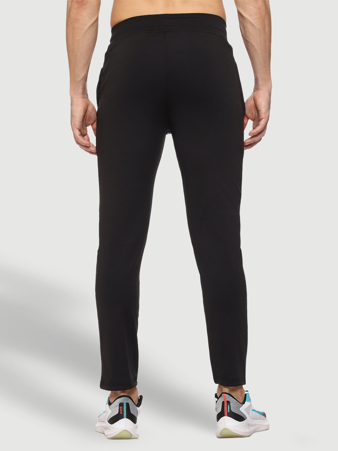 Rapid Dry Black Striped Track Pant for Men