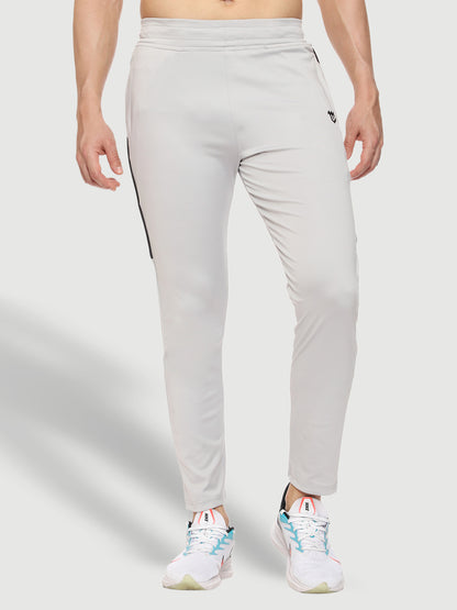 Rapid Dry Grey Solid Stripe Track Pant for Men