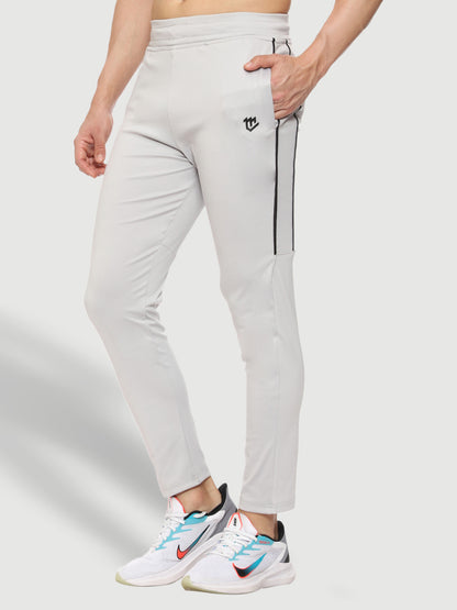 Rapid Dry Grey Solid Stripe Track Pant for Men