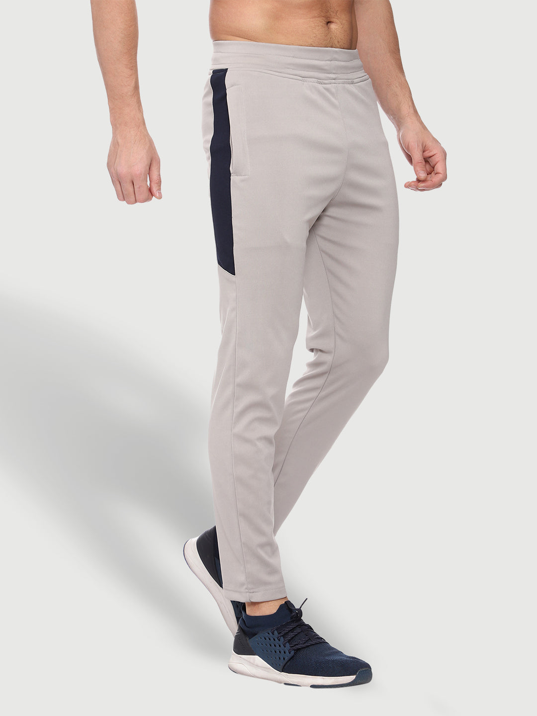 Rapid Dry Grey Color Blocked Track Pant for Men