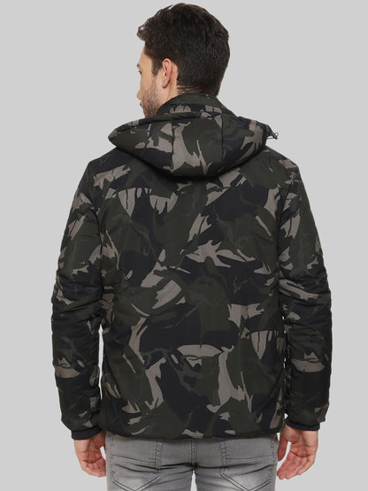 Camouflaged Puffer Jacket For Men