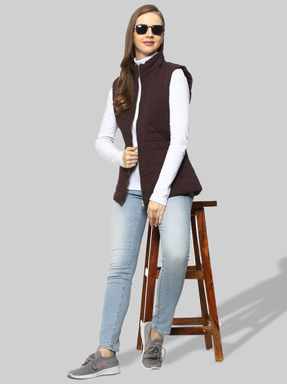 Quilted Sleeveless Jacket For Women